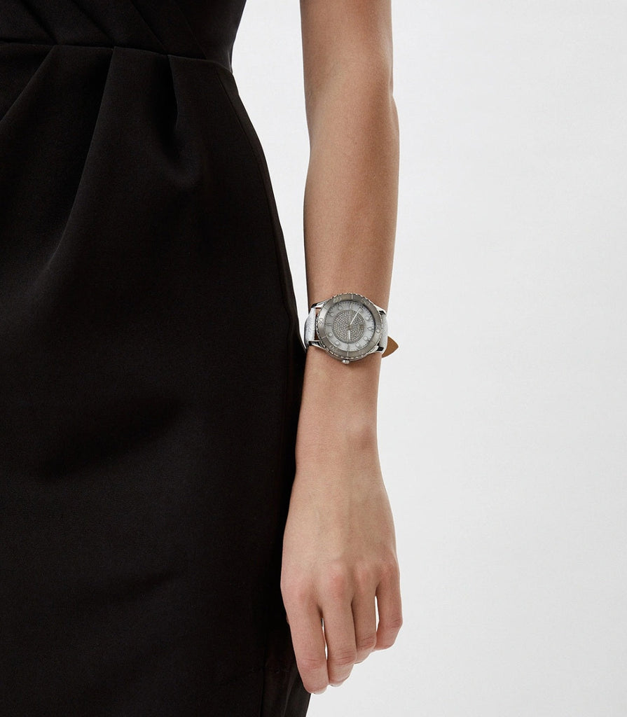 Michael Kors Runway Three Hand White Dial White Leather Strap Watch For Women - MK6998 Buy Now By Michael Kors