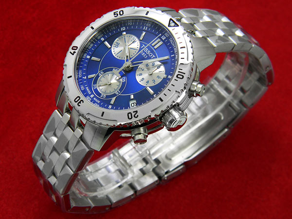 Tissot T Sport PRS 200 Chronograph Blue Dial Silver Steel Strap Watch For Men - T067.417.11.041.00 Buy Now By Tissot