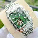 Emporio Armani Meccanico Automatic Green Dial Silver Steel Strap Watch For Men - AR60067 Buy Now By Emporio Armani