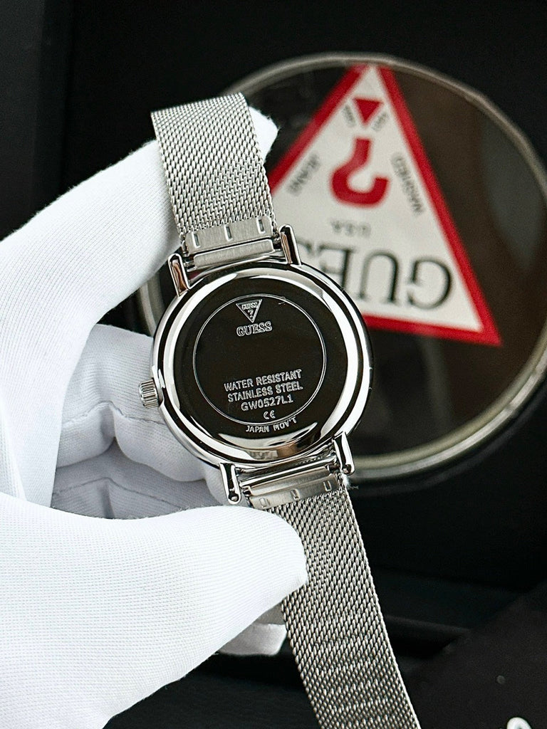 Guess Iconic Quartz Silver Dial Silver Mesh Bracelet Watch For Women - GW0527L1 Buy Now By Guess