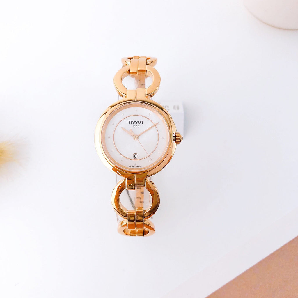 Tissot T Lady Flamingo Mother of Pearl Dial Rose Gold Steel Strap Watch for Women - T094.210.33.116.01 Buy Now By Tissot