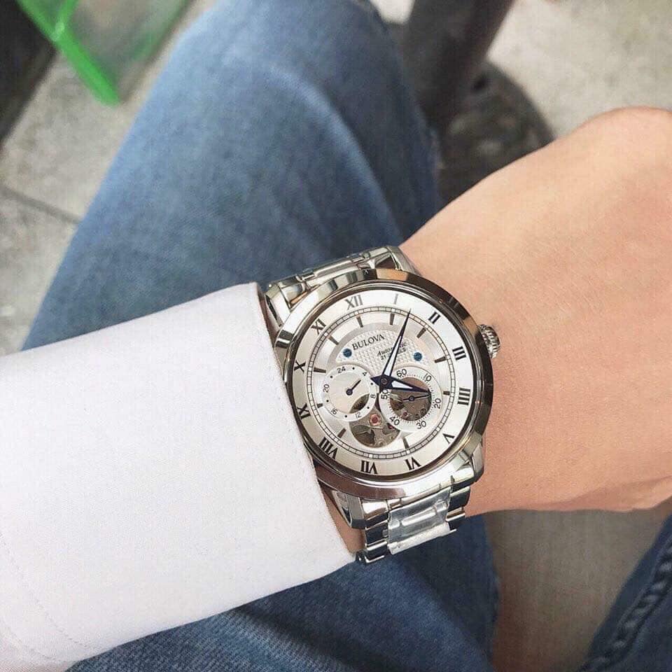 Bulova BVA Series Dual Aperture Silver Dial Silver Steel Strap Watch for Men - 96A118 Buy Now By Bulova