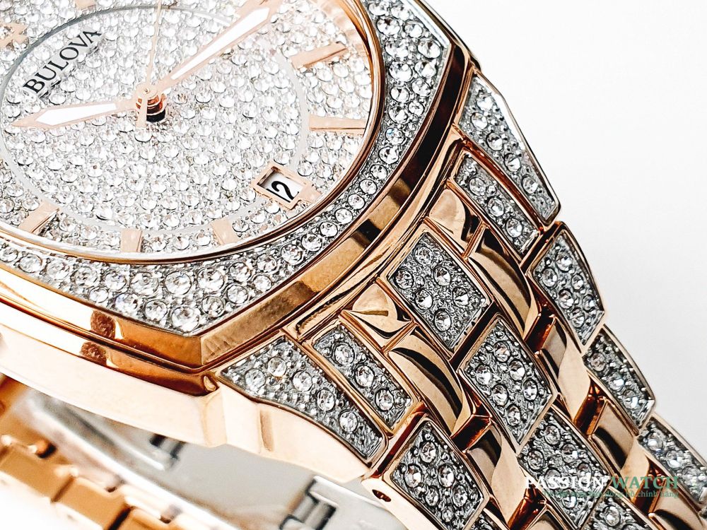 Bulova Phantom Crystal Silver Dial Two Tone Steel Strap Watch for Men - 98B324 Buy Now By Bulova