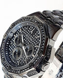 Bulova Octova Chronograph Black Crystal Dial Black Steel Strap Watch for Men - 98C134 Buy Now By Bulova