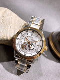 Bulova BVA Skeleton Silver Dial Two Tone Steel Strap Watch for Men - 98A230 Buy Now By Bulova