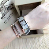 Burberry The Pioneer Silver Dial Haymarket Beige Leather Strap Watch for Women - BU9406 Buy Now By Burberry