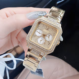 Guess Deco Quartz Crystals Gold Dial Gold Steel Strap Watch For Women - GW0472L2 Buy Now By Guess