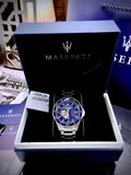 Maserati SFIDA Automatic Skeleton Blue Dial Silver Steel Strap Watch For Men - R8823140007 Buy Now By Maserati