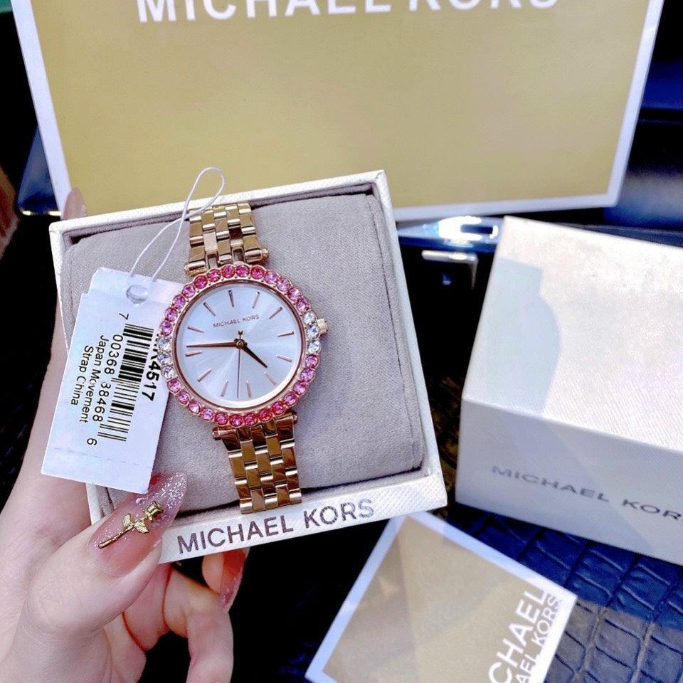 Michael Kors Darci Pave Silver Dial Rose Gold Steel Strap Watch For Women - MK4517 Buy Now By Michael Kors