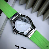 Michael Kors Everest Three Hand Crystals Silver Dial Green Silicone Strap Watch For Women - MK7360 Buy Now By Michael Kors