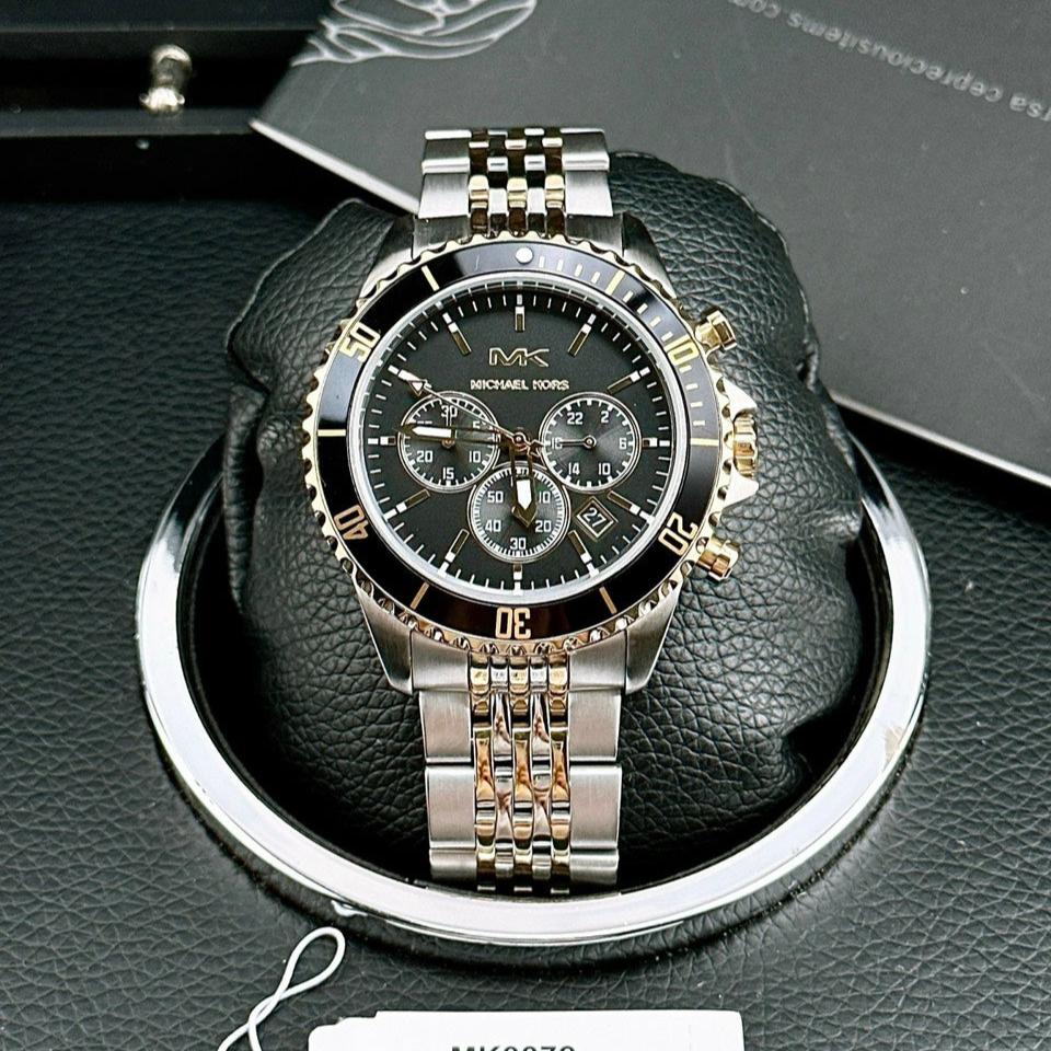 Michael Kors Bayville Chronograph Black Dial Two Tone Steel Strap Watch For Women - MK8872 Buy Now By Michael Kors