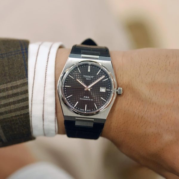 Tissot PRX Powermatic 80 Black Dial Black Leather Strap Watch for Men - T137.407.16.051.00 Buy Now By Tissot