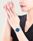 Swarovski Cosmopolitan Blue Dial Silver Steel Strap Watch for Women - 5517790 Buy Now By Swarovski