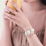 Swarovski Lovely Crystals Mother of Pearl Dial White Leather Strap Watch for Women - 5242904 Buy Now By Swarovski