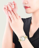 Swarovski Lovely Crystals White Dial Gold Steel Strap Watch for Women - 5242895 Buy Now By Swarovski