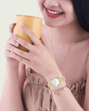 Swarovski Lovely Crystals White Dial Gold Steel Strap Watch for Women - 5242895 Buy Now By Swarovski