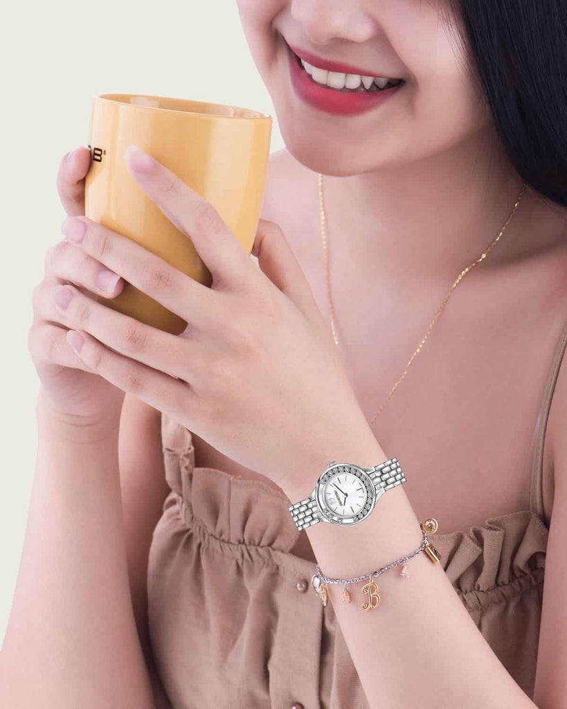 Swarovski Lovely Crystals Mini White Dial Silver Steel Strap Watch for Women - 5242901 Buy Now By Swarovski