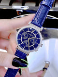 Swarovski Passage Chrono Crystal Blue Dial Blue Leather Strap Watch for Women - 5580342 Buy Now By Swarovski