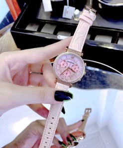 Swarovski Passage Chrono Pink Dial Pink Leather Strap Watch for Women - 5580352 Buy Now By Swarovski
