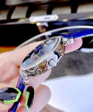 Swarovski Passage Chrono Crystal Blue Dial Blue Leather Strap Watch for Women - 5580342 Buy Now By Swarovski