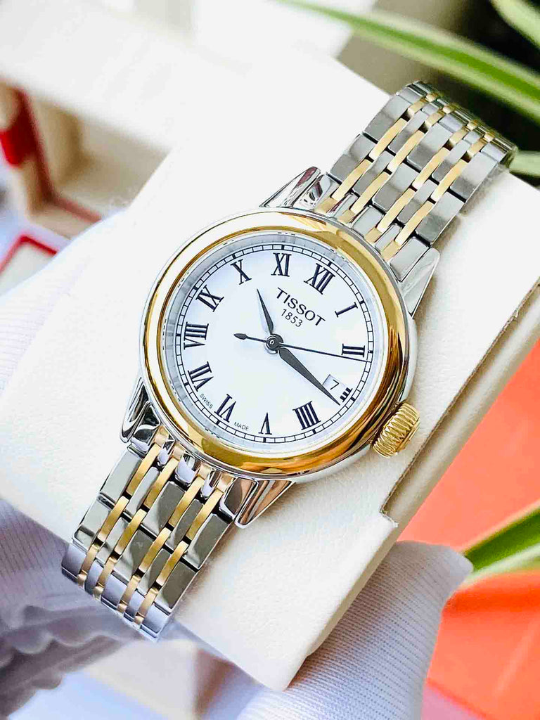 Tissot Carson Lady White Dial Two Tone Steel Strap Watch For Women - T085.210.22.013.00 Buy Now By Tissot