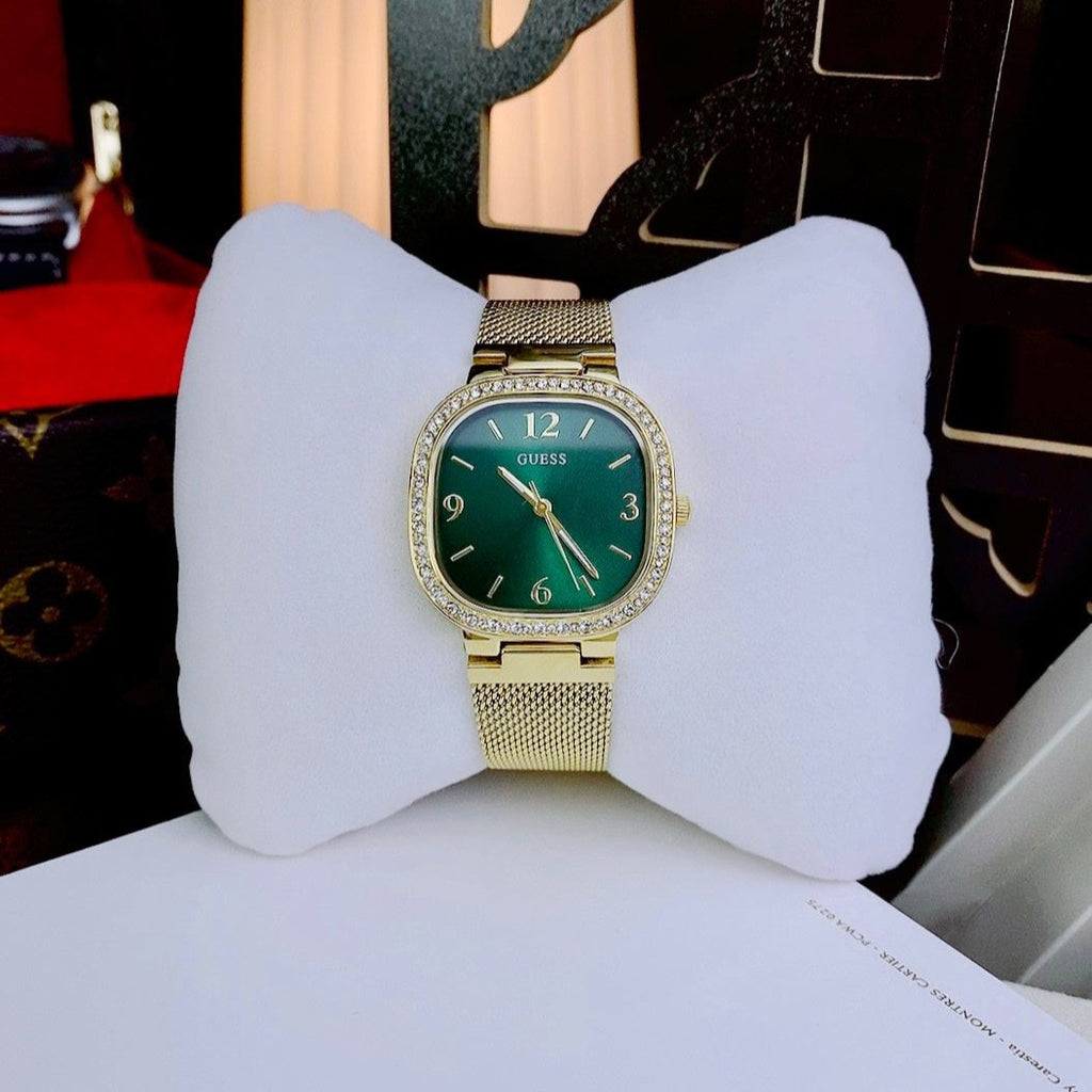 Guess Quartz Green Dial Gold Mesh Strap Watch For Women - GW0354L5 Buy Now By Guess