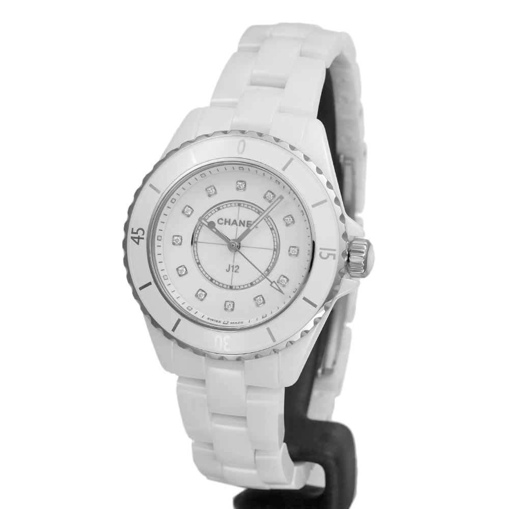 Chanel J12 Quartz Diamonds White Dial White Steel Strap Watch for Women - J12 H5703 Buy Now By Chanel