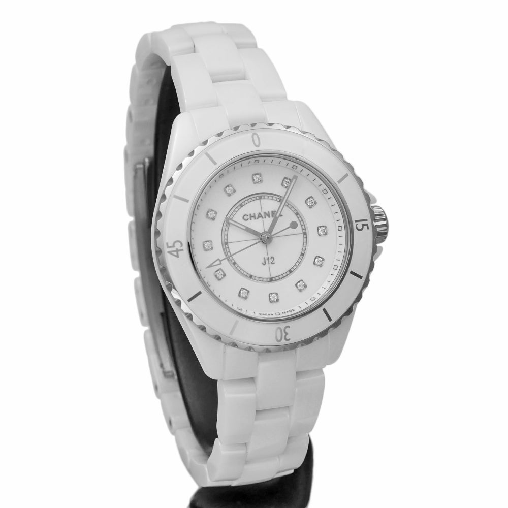 Chanel J12 Quartz Diamonds White Dial White Steel Strap Watch for Women - J12 H5703 Buy Now By Chanel