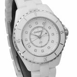 Chanel J12 Quartz Diamonds White Dial White Steel Strap Watch for Women - J12 H5703 Buy Now By Chanel