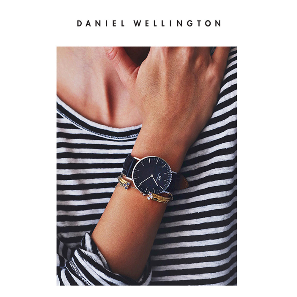 Daniel Wellington Petite Sheffield Black Dial Black Leather Strap Watch For Women - DW00100180 Buy Now By Daniel Wellington