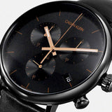 Calvin Klein High Noon Black Dial Black Leather Strap Watch for Men - K8M274CB Buy Now By Calvin Klein