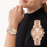 Michael Kors Ritz Chronograph Rose Gold Dial Rose Gold Steel Strap Watch For Women - MK7223 Buy Now By Michael Kors