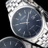 Citizen Eco Drive Blue Dial Silver Steel Strap Watch For Men - BM7250-56L Buy Now By Citizen