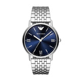 Emporio Armani Kappa Quartz Blue Dial Silver Steel Strap Watch For Men - AR80010 Buy Now By Emporio Armani