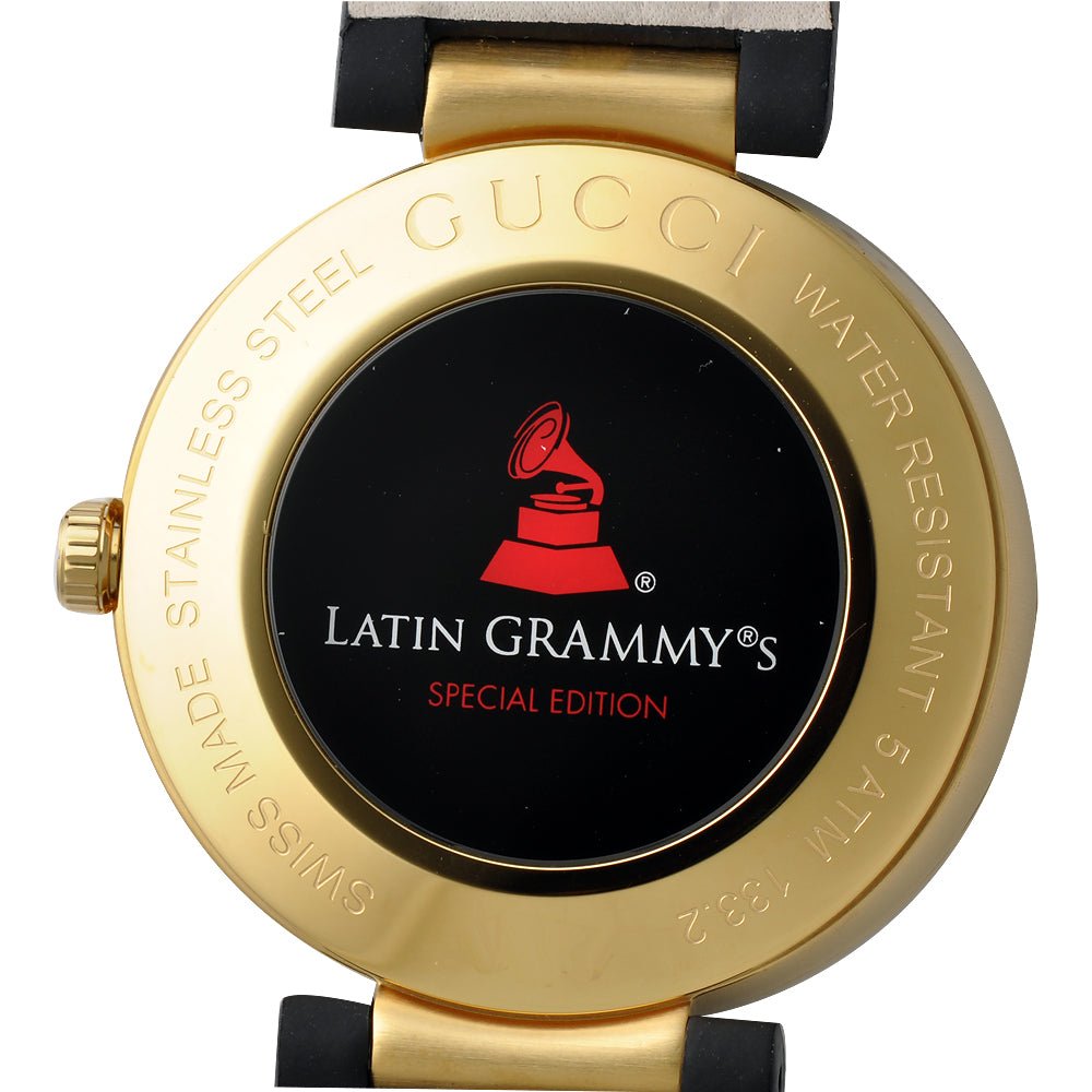 Gucci Interlocking Special Edition Grammy Black Dial Black Leather Strap Watch For Men - YA133208 Buy Now By Gucci