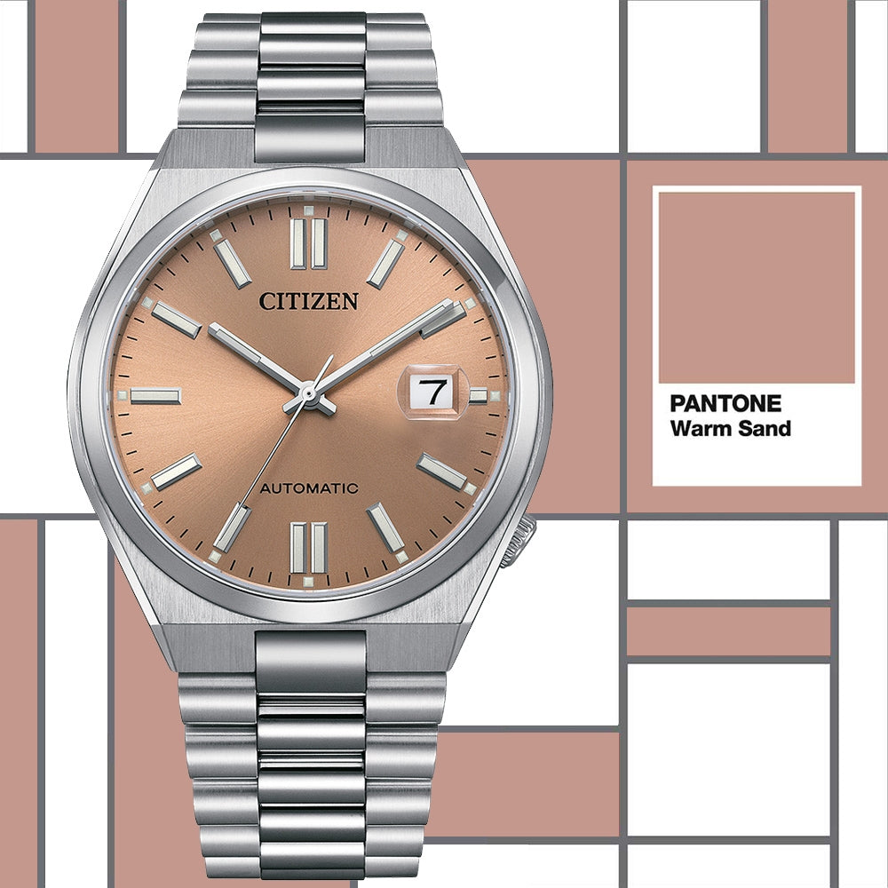 Citizen x Pantone Automatic Warm Sand Dial Silver Steel Strap Watch For Men - NJ0158-89Y Buy Now By Citizen