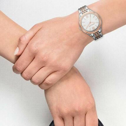 Michael Kors Mindy Three Hand White Dial Two Tone Steel Strap Watch For Women - MK7077 Buy Now By Michael Kors