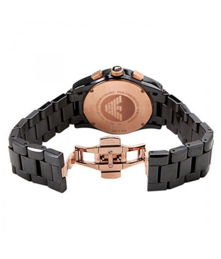 Emporio Armani Chronograph Black Ceramic Stainless Steel Dial Watch For Women - AR1411 Buy Now By Emporio Armani