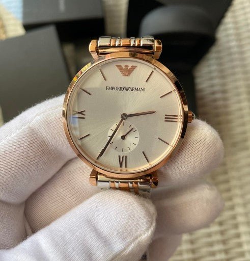 Emporio Armani Retro Silver Dial Two Tone Steel Strap Watch For Men - AR1677 Buy Now By Emporio Armani