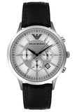 Emporio Armani Classic Chronograph Silver Dial Black Leather Strap Watch For Men - AR2432 Buy Now By Emporio Armani