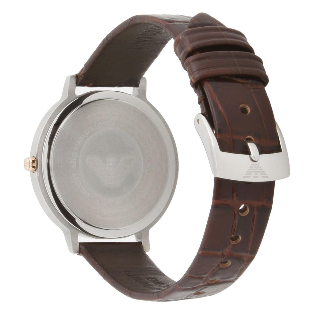 Emporio Armani Luigi Analog Bronze Dial Brown Leather Strap Watch For Men - AR11096 Buy Now By Emporio Armani