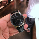 Emporio Armani Classic Quartz Black Dial Black Leather Strap Watch For Men - AR1865 Buy Now By Emporio Armani