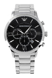 Emporio Armani Giovanni Chronograph Black Dial Silver Steel Strap Watch For Men - AR11208 Buy Now By Emporio Armani
