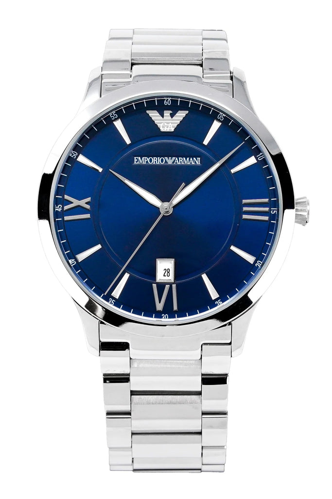 Emporio Armani Giovanni Quartz Blue Dial Silver Steel Strap Watch For Men - AR11227 Buy Now By Emporio Armani