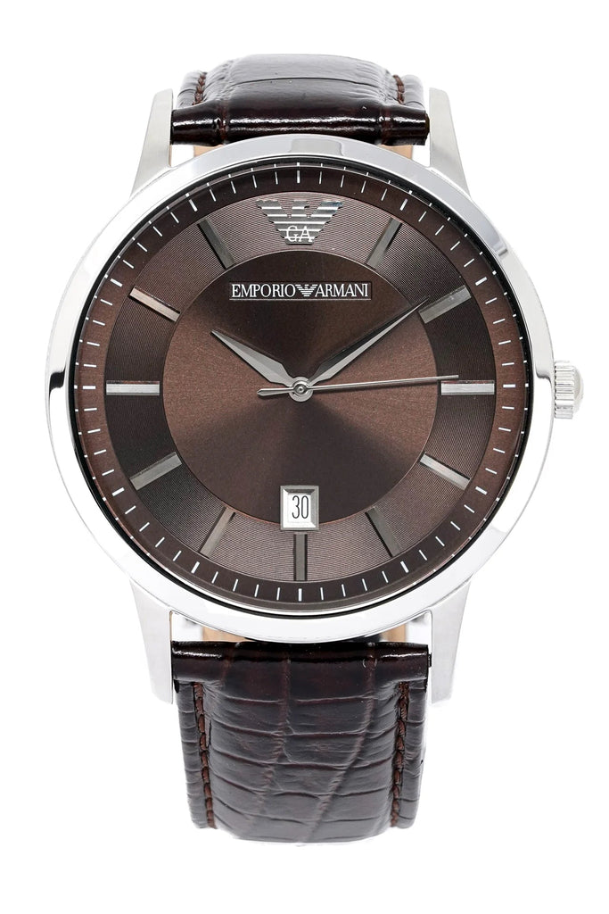 Emporio Armani Renato Classic Brown Dial Brown Leather Strap Watch For Men - AR2413 Buy Now By Emporio Armani