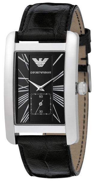 Emporio Armani Black Dial Black Leather Strap Watch For Men - AR0143 Buy Now By Emporio Armani