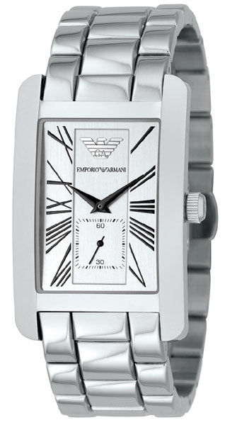 Emporio Armani Classic White Dial Silver Steel Strap Watch For Men - AR0145 Buy Now By Emporio Armani