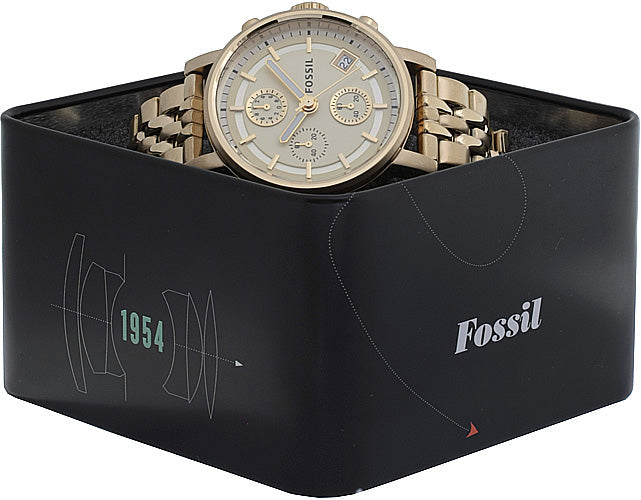 Fossil Boyfriend Chronograph Gold Dial Gold Steel Strap Watch for Women - ES2197 Buy Now By Fossil