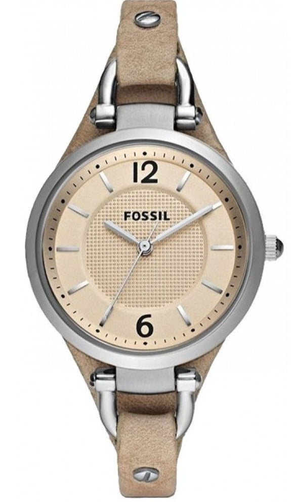 Fossil Georgia Bone Grey Dial Beige Leather Strap Watch for Women - ES2830 Buy Now By Fossil