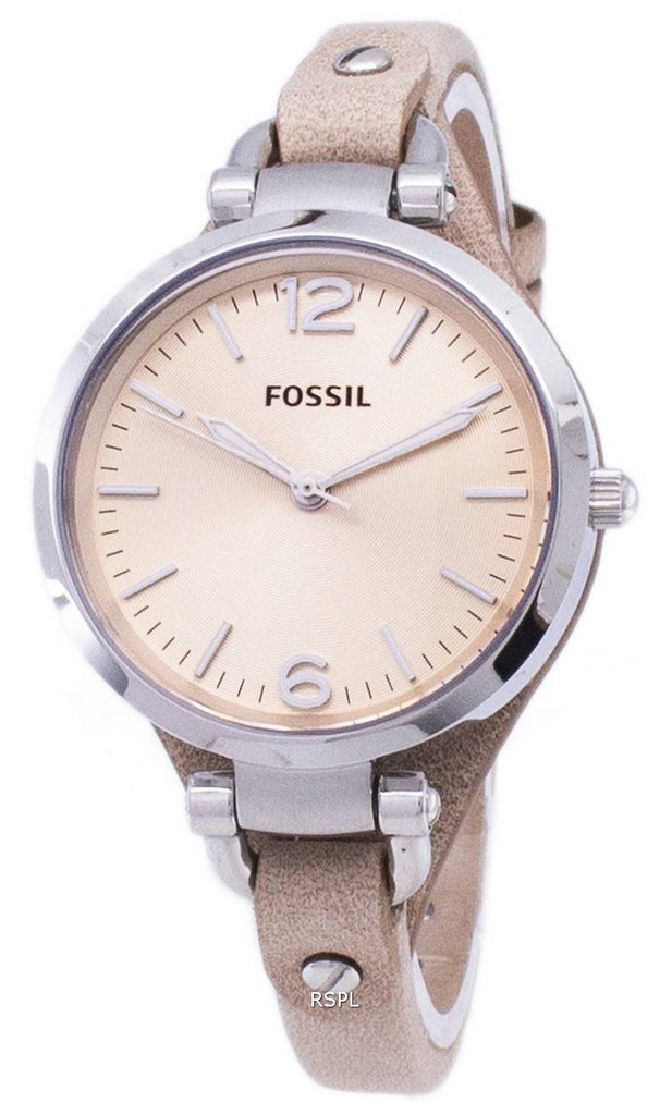 Fossil Georgia Bone Grey Dial Beige Leather Strap Watch for Women - ES2830 Buy Now By Fossil